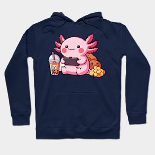 adorable axolotl boba and snack Hoodie